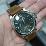 24mm, 26mm Coffee Brown Matte Calf Leather Watch Strap For Panerai