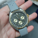 18mm, 20mm, 22mm Vintage Tropical Style Lava Gray FKM Rubber Watch Strap, Quick Release Spring Bars
