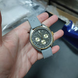 20mm, 22mm Vintage Tropical Style Lava Gray FKM Rubber Watch Strap, Quick Release Spring Bars