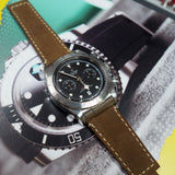 22mm Pecan Brown Matte Calf Leather Watch Strap and End link For Tudor Black Bay 41mm