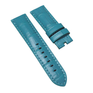 22mm, 24mm, 26mm Sapphire Blue Alligator Leather Watch Strap For Panerai