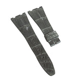 28mm Steel Gray Alligator Leather Watch Strap For Audemars Piguet Royal Oak Offshore