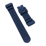 20mm, 22mm Wave Pattern Navy Blue FKM Rubber Watch Strap For Seiko