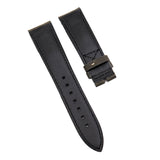 21mm Dark Grey Matte Calf Leather Watch Strap For Patek Philippe Calatrava Pilot Travel Time