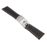 22mm Dark Gray Matte Calf Leather Watch Strap and End link For Tudor Black Bay 41mm