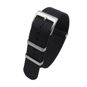 20mm, 22mm Nato Style Black Hemp Cotton Watch Strap