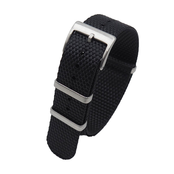 20mm, 22mm Nato Style Black Hemp Cotton Watch Strap