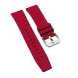 22mm Nylon Grain Red FKM Rubber Watch Strap, Quick Release Spring Bars