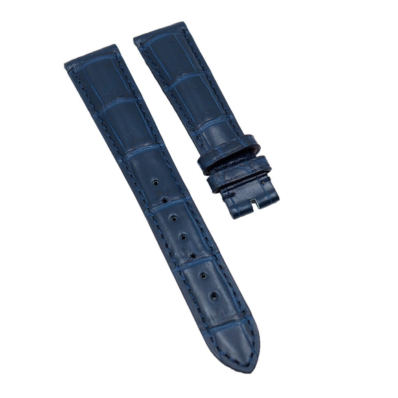 18mm, 19mm, 20mm, 21mm, 22mm Midnight Blue Alligator Leather Watch Strap