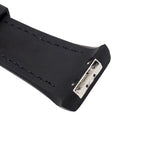 26mm, 29mm Hybrid Ash Grey Epsom Calf Leather Black Rubber Watch Strap For Franck Muller Vanguard