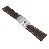 22mm Cedar Brown Matte Calf Leather Watch Strap and End link For Tudor Black Bay 41mm