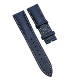 21mm Deep Blue Calf Leather Watch Strap For Patek Philippe Calatrava Pilot Travel Time