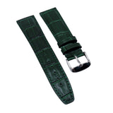 20mm, 21mm Dark Green Alligator Embossed Calf Leather Watch Strap For IWC