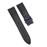 21mm Deep Blue Calf Leather Watch Strap For Patek Philippe Calatrava Pilot Travel Time