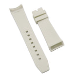 22mm Curved End Seashell White Rubber Watch Strap For Swatch Scuba Fifty Fathoms