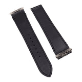 18mm, 21mm Black Alligator Embossed Leather Watch Strap For Cartier Santos Model, Quick Switch System, New Clasp Version