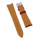 18mm, 19mm, 20mm, 21mm, 22mm Red Alligator Leather Watch Strap, Small Scale Pattern