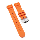 20mm, 22mm Wave Pattern Orange FKM Rubber Watch Strap For Seiko