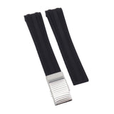 20mm Curved End Black FKM Rubber CTS Watch Strap For Tudor Black Bay 58