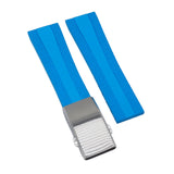 22mm, 24mm Sky Blue FKM Rubber CTS Watch Strap For Breitling