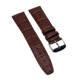 20mm, 21mm Brown Alligator Embossed Calf Leather Watch Strap For IWC