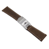 22mm Pecan Brown Matte Calf Leather Watch Strap and End link For Tudor Black Bay 41mm