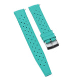 18mm, 20mm, 22mm Vintage Tropical Style Tiffany Blue FKM Rubber Watch Strap, Quick Release Spring Bars