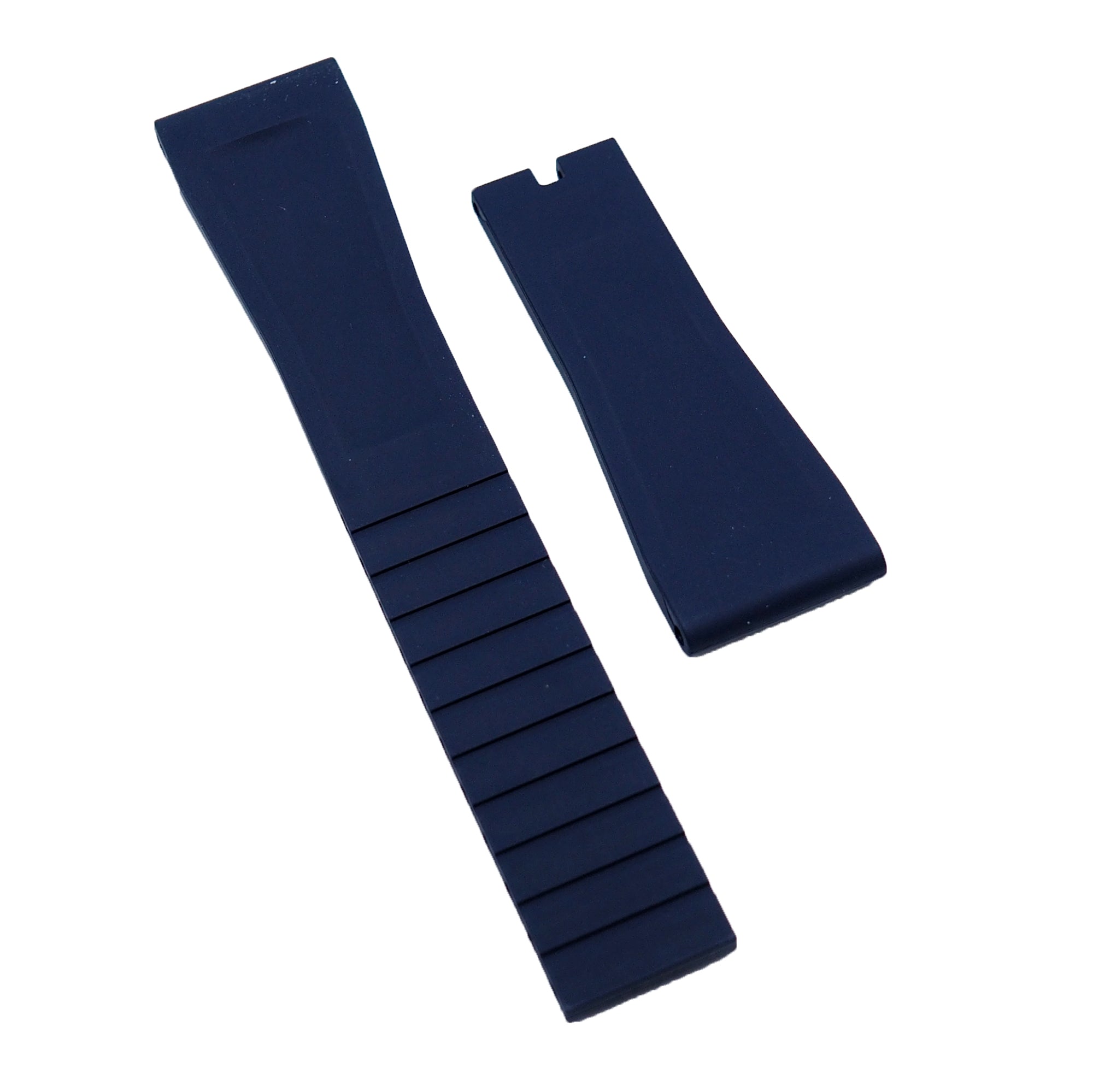 20mm Straight End Navy Blue FKM Rubber Watch Strap For Rolex