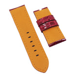 22mm, 24mm, 26mm Barn Red Alligator Leather Watch Strap For Panerai