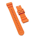 20mm, 22mm Wave Pattern Orange FKM Rubber Watch Strap For Seiko