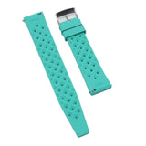 18mm, 20mm, 22mm Vintage Tropical Style Tiffany Blue FKM Rubber Watch Strap, Quick Release Spring Bars