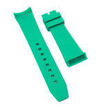 22mm Curved End Indian Ocean Green Rubber Watch Strap For Swatch Scuba Fifty Fathoms