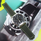 22mm Seaweed Green Matte Calf Leather Watch Strap and End link For Tudor Black Bay 41mm