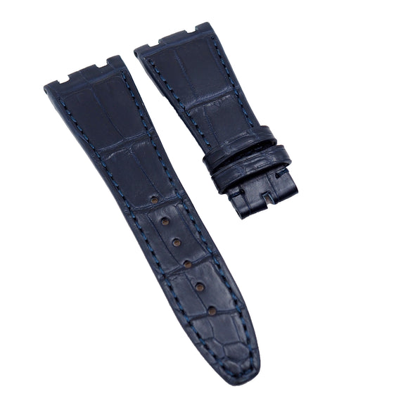 26mm Navy Blue Alligator Leather Watch Strap For Audemars Piguet Royal Oak 41mm