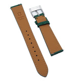 18mm - 24mm Green Saffiano Leather Watch Strap, Quick Release Spring Bars