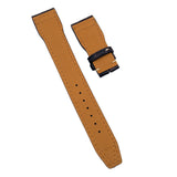 21mm, 22mm Pilot Style Dark Brown Alligator Leather Watch Strap For IWC, Cream Stitching, Semi Square Tail