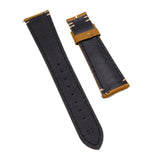 20mm, 22mm Ocher Orange Calf Leather Watch Strap, Padded For Tudor Black Bay