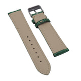 20mm Green Alligator Leather Watch Strap, Cream Stitching