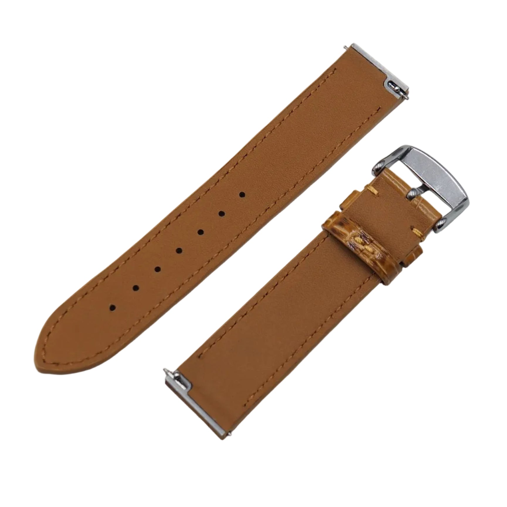 15.5mm, 17.5mm, 19mm Copper Brown Alligator Leather Watch Strap