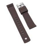 20mm, 22mm Mini Square Pattern Brown FKM Rubber Watch Strap, Quick Release Spring Bars & Tail Lock Mechanism