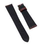 18mm, 19mm, 20mm, 22mm Brown Alligator Embossed Calf Leather Signature Strap