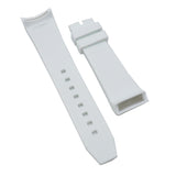 22mm Curved End White Rubber Watch Strap For Swatch Scuba Fifty Fathoms