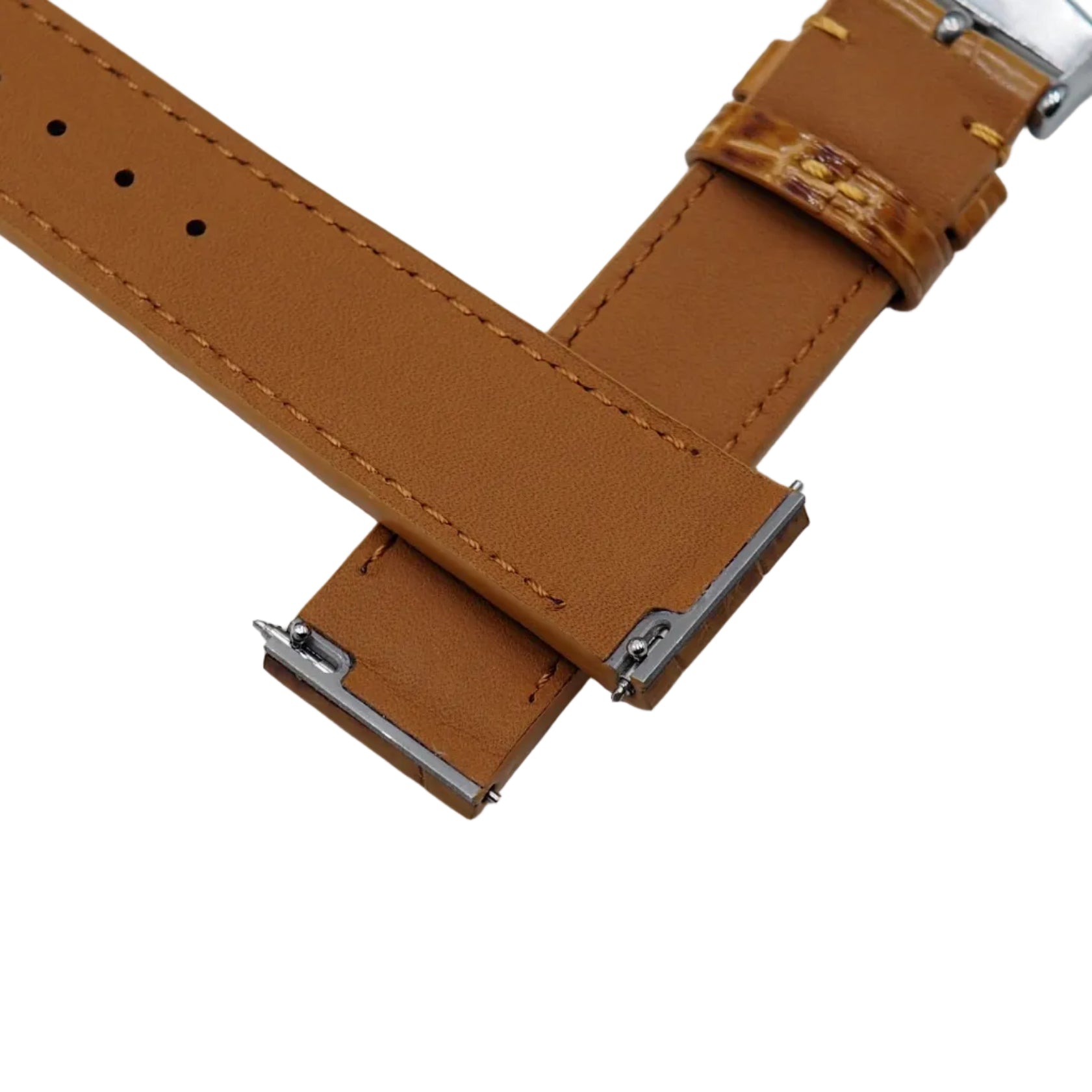 15.5mm, 17.5mm, 19mm Copper Brown Alligator Leather Watch Strap