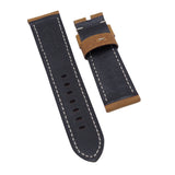 24mm, 26mm Cider Orange Italy Calf Leather Watch Strap For Panerai