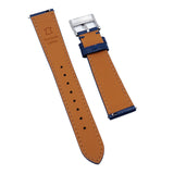 18mm - 24mm Deep Blue Saffiano Leather Watch Strap, Quick Release Spring Bars