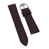 20mm, 21mm, 22mm Brown Alligator-Embossed Rubber Watch Strap, Quick Release Spring Bars