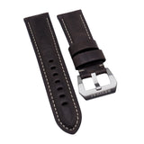 24mm Umber Brown Italy Calf Leather Watch Strap For Panerai, Two Length Size