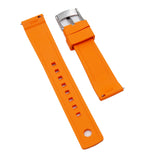 20mm, 22mm Mini Square Pattern Orange FKM Rubber Watch Strap, Quick Release Spring Bars & Tail Lock Mechanism