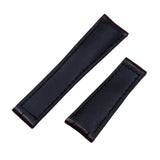 20mm Brown Alligator Leather Watch Strap, White Stitching For Rolex