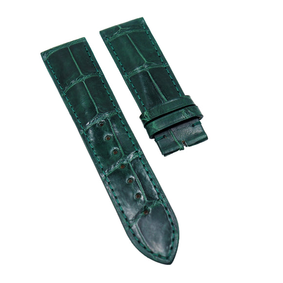 18mm, 19mm, 20mm, 21mm, 22mm Dark Green Alligator Leather Watch Strap
